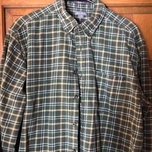 Eddie Bauer mens TL flannel green shirt
